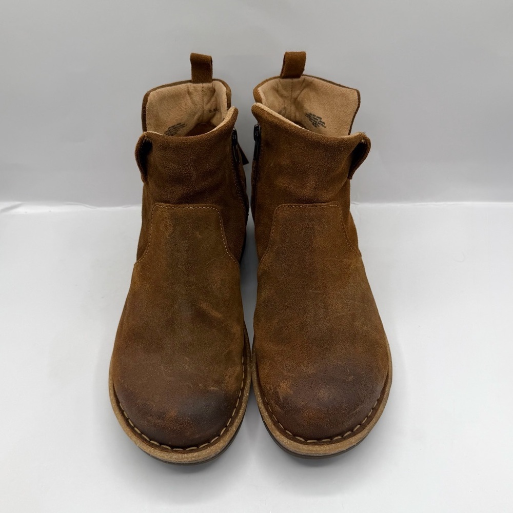 Born Varas Women's Size 9.5 Brown Leather Ankle Boots Side Zipper Comfort - Picture 4 of 11